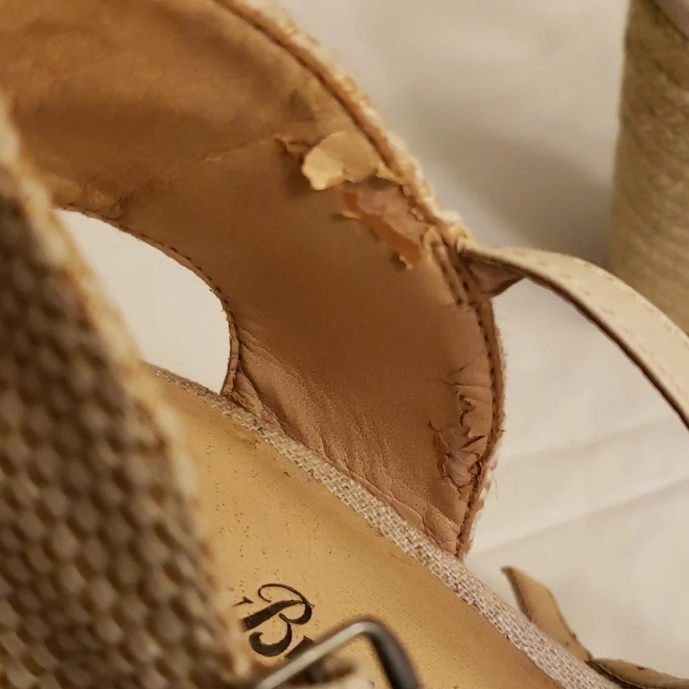LUCKY Brand Platform Sandals 7m Burlap & Tan